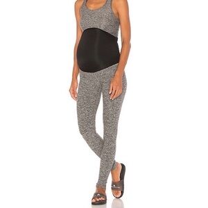 Beyond Yoga Beyond the Bump Gray Spacedye Maternity Leggings Size M